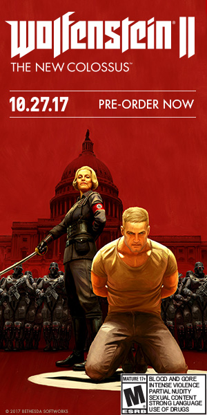 Wolfenstein II: The New Colossus advertising 1-WolfII-na-preorder